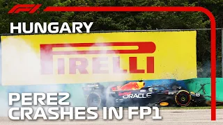 Sergio Perez Crashes Out In FP1! | 2023 Hungarian Grand Prix
