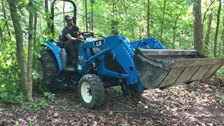 #155 Big Ash tree VS. LS tractor! Log skidding and firewood fun