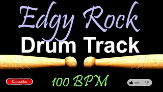Edgy Rock Drum Track 100 BPM, Drum Beats for Bass Guitar Practice, Instrumental Drums 🥁 233