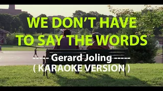 WE DON'T HAVE TO SAY THE WORDS - Gerard Joling ( KARAOKE VERSION )