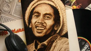 Pyrography portrait | Bob Marley | fast motion video