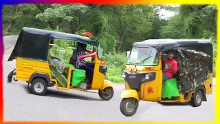 Autorickshaw with travelers in the hilly area Turnings | Tuk Tuk Rickshaw Video | Crazy AutoWala