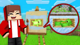 JJ use DRAWING MOD to Prank Mikey Under The Ice in Minecraft (Maizen)