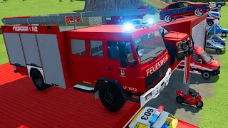 TRANSPORTING POLICE CARS, FIRE TRUCK, MONSTER TRUCK, AMBULANCE, CARS OF COLORS! WITH TRUCKS! - FS 22