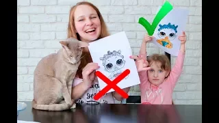 #3 маркера челлендж с мамой #3 MARKER CHALLENGE w/ our MOM ! LOL dolls KIDS EDITION Детская версия