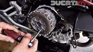 How to Replace a Wet Clutch on a Motorcycle + Oil Change - Ducati Monster
