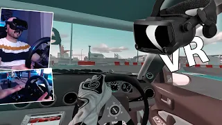 First Time Drifting in VR [ Steering wheel and Pedals ] Assetto Corsa