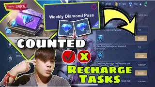 WEEKLY DIAMOND PASS COUNTED ON MOBILE LEGENDS RECHARGE TASKS EVENT? WATCH THIS VIDEO TO KNOW