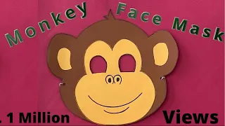 Monkey face mask | Monkey mask | How to make Monkey mask | Monkey mask making | Animal face mask