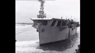 Eerste Nederlandse vliegdekschip de Karel Doorman 1946