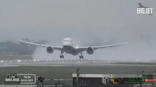 Awesome Big Engine sounds due to low cloud base 💪🏻🔊🔊 London Heathrow Airport