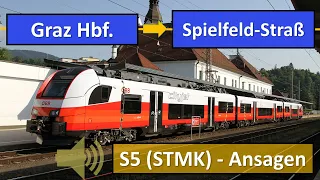 S5 Graz Hbf. - Spielfeld Straß | ÖBB Ansagen