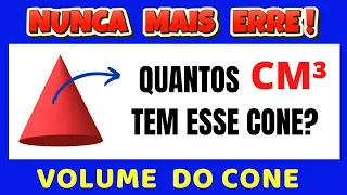 🤔VOCÊ SABE CALCULAR VOLUME DE UM CONE??