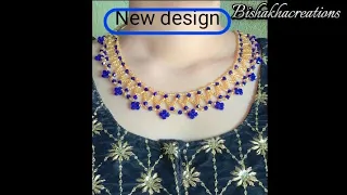 Nepali new Blue Crystal Necklace design 💓💓 2023 #beadednecklace #fypシ #keeploving