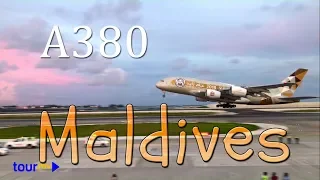 Airbus A380  Landing in Maldives for the first time in history.