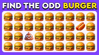 Find the ODD One Out - Junk Food Edition 🍔🍕🍩 Easy, Medium, Hard - 30 Levels Emoji Quiz