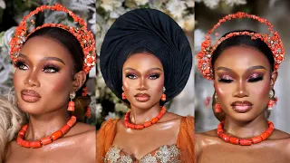 LUXURY IGBO NIGERIAN BRIDE / Bridal makeup tutorial/ Gele transformation