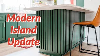 DIY Modern Kitchen Island Trim With Wood Slats (Kitchen Makeover Part 3)