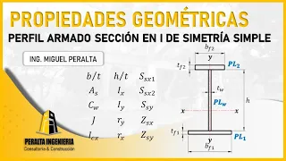 PROPIEDADES GEOMÉTRICAS SECCIÓN EN I ARMADA DE SIMETRÍA SIMPLE