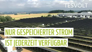 Stütze für das Stromnetz: Solarpark + Batteriespeicher | TESVOLT