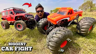 RC Monster Mega Jam EL toro Car Vs RC Modified Thar Car Unboxing & fight - Chatpat toy tv