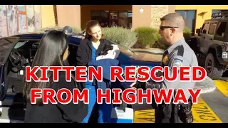 BODYCAM: Kitten saved by woman and NHP trooper