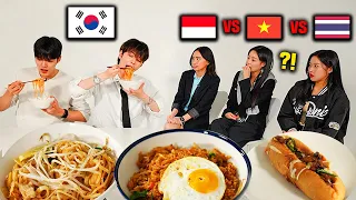 Korean Men Tries Southeast Asian 1$ Street Food For The First Time!! (Vietnam, Indonesia, Thailand)