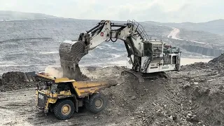 LIEBHERR R9350 EXCAVATOR || LAODING ON DUMPER KOMATSU HD 785 AND CATERPILLAR 777 D