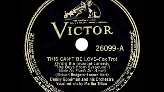 1939 HITS ARCHIVE: This Can’t Be Love - Benny Goodman (Martha Tilton, vocal)