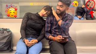 SLEEPING ON STRANGERS IN THE METRO PRANK | PART - 5 | PRANK ON BOY'S 😍🤤 | Fit Punom | #metroprank