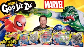 7 Marvel Heroes of Goo Jit Zu Spider-Man VS Goo Shifter Lizard AdventureFun Toy review!