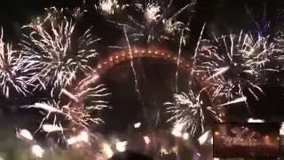 London New Years Eve 2015 Midnight Firworks Celebration Display With Music