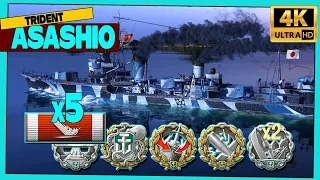 Destroyer Asashio on map Trident, 230k damage - World of Warships