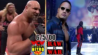 WWF RAW vs. WCW Nitro - June 5, 2000 Full Breakdown - Goldberg v Abbott - Rock v HHH - Flair v Russo