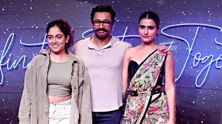 Aamir Khan With Daughter Ira Khan And Fatima Sana Shaikh  At Jio Studio Opening