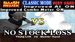 Smash Remix - Classic Mode Gameplay with Young Link (VERY HARD) No stock loss