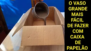 How to make cement vases with cardboard boxes, easy vase to make