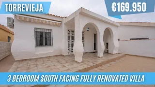South Facing 3 Bedroom Renovated Villa in Torrevieja - €169.950