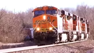 HD: BNSF freight train action on the Thayer North Subdivision!