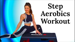 STEP AEROBICS. CARDIO WORKOUT #13. UPPER AND LOWER BODY EXERCISE - BEGINNER - INTERMEDIATE STEPPER.