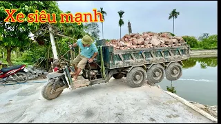 Dàn Công nông một khối chở cát đá cực mạnh máy nổ 24 ngựa | ô tô , máy xúc múc cát | great truck