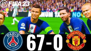 FIFA 23 - MESSI, RONALDO, MBAPPE, NEYMAR, ALL STARS - PSG 67-0 MAN UNITED | UCL FINAL |