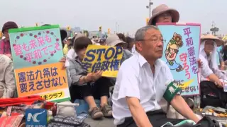 Japanese protest against Shinzo Abe's push for "war legislation"