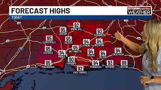 Highs reaching low to middle 90s