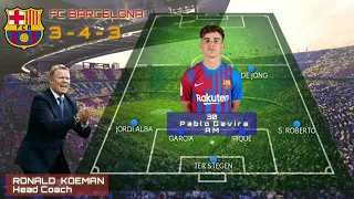 Barcelona vs Valencia 2021/2022,  starting Line up FC Barcelona, 18  Oktober 2021