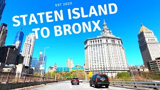 Staten Island to Bronx New York City (NYC) via Brooklyn Bridge & FDR | USA 4K
