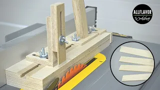 Adjustable Thin Strip Jig for Table Saw | Table Saw Jigs