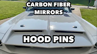 CARBON FIBER MIRRORS?! - The 67 Mustang gets APR Mirrors installed and new Hood Pins!