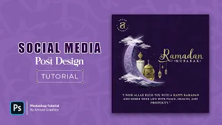 Ramadan Mubarak Social Media Post Design in Photoshop | Photoshop Tutorial