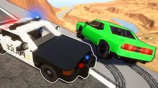 POLICE CHASE ON 1000 FOOT TALL BRIDGE! (Lego Cops and Robbers)